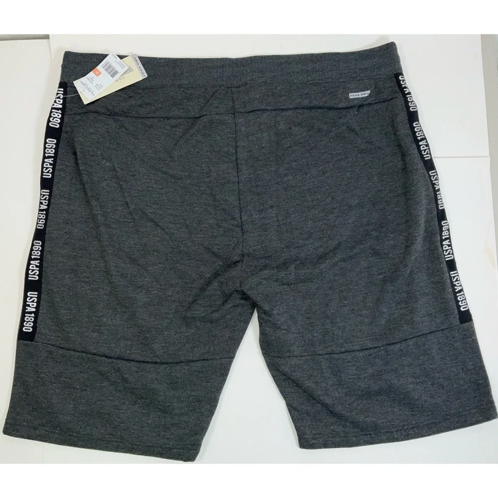 NWT Men's U.S. Polo Assn. Feel‎ Dry Sweat Shorts Drawstring & Pockets Gray - 3XL